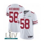 Men's San Francisco 49ers #58 Weston Richburg White Vapor Untouchable Limited Player Super Bowl LIV Bound Football Jersey