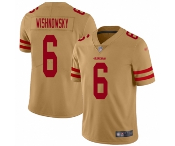 Men's San Francisco 49ers #6 Mitch Wishnowsky Limited Gold Inverted Legend Football Jersey