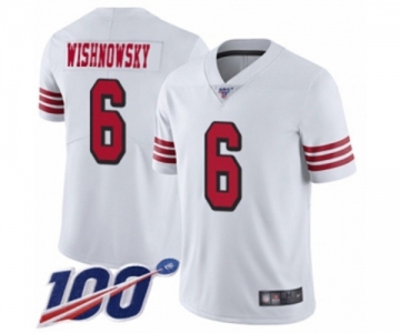 Men's San Francisco 49ers #6 Mitch Wishnowsky Limited White Rush Vapor Untouchable 100th Season Football Jersey