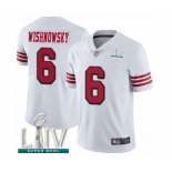 Men's San Francisco 49ers #6 Mitch Wishnowsky Limited White Rush Vapor Untouchable Super Bowl LIV Bound Football Jersey