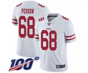 Men's San Francisco 49ers #68 Mike Person White Vapor Untouchable Limited Player 100th Season Football Jersey