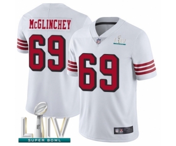 Men's San Francisco 49ers #69 Mike McGlinchey Limited White Rush Vapor Untouchable Super Bowl LIV Bound Football Jersey