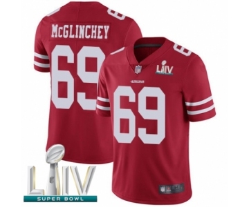 Men's San Francisco 49ers #69 Mike McGlinchey Red Team Color Vapor Untouchable Limited Player Super Bowl LIV Bound Football Jersey