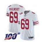 Men's San Francisco 49ers #69 Mike McGlinchey White Vapor Untouchable Limited Player 100th Season Football Jersey