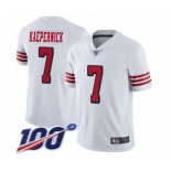 Men's San Francisco 49ers #7 Colin Kaepernick Limited White Rush Vapor Untouchable 100th Season Football Jersey