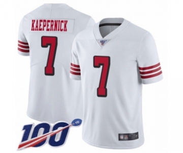 Men's San Francisco 49ers #7 Colin Kaepernick Limited White Rush Vapor Untouchable 100th Season Football Jersey