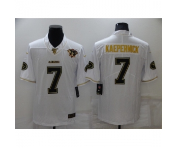 Men's San Francisco 49ers #7 Colin Kaepernick Nike White-Gold Limited Throwback Jersey