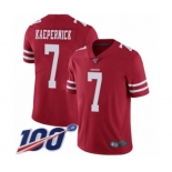 Men's San Francisco 49ers #7 Colin Kaepernick Red Team Color Vapor Untouchable Limited Player 100th Season Football Jersey