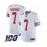 Men's San Francisco 49ers #7 Colin Kaepernick White Vapor Untouchable Limited Player 100th Season Football Jersey