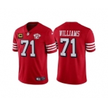 Men's San Francisco 49ers #71 Trent Williams Red 75th Anniversary With C Patch Vapor Untouchable Limited Stitched Football Jersey