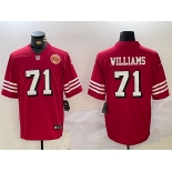 Men's San Francisco 49ers #71 Trent Williams Red Vapor Untouchable Limited Stitched Football Jersey