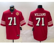 Men's San Francisco 49ers #71 Trent Williams Red Vapor Untouchable Limited Stitched Football Jersey