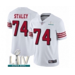 Men's San Francisco 49ers #74 Joe Staley Limited White Rush Vapor Untouchable Super Bowl LIV Bound Football Jersey