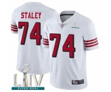 Men's San Francisco 49ers #74 Joe Staley Limited White Rush Vapor Untouchable Super Bowl LIV Bound Football Jersey