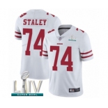 Men's San Francisco 49ers #74 Joe Staley White Vapor Untouchable Limited Player Super Bowl LIV Bound Football Jersey