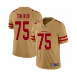 Men's San Francisco 49ers #75 Laken Tomlinson Limited Gold Inverted Legend Football Jersey