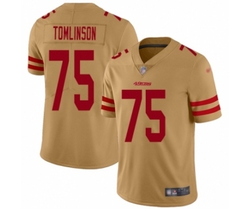 Men's San Francisco 49ers #75 Laken Tomlinson Limited Gold Inverted Legend Football Jersey