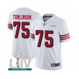 Men's San Francisco 49ers #75 Laken Tomlinson Limited White Rush Vapor Untouchable Super Bowl LIV Bound Football Jersey