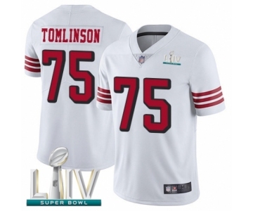 Men's San Francisco 49ers #75 Laken Tomlinson Limited White Rush Vapor Untouchable Super Bowl LIV Bound Football Jersey