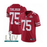 Men's San Francisco 49ers #75 Laken Tomlinson Red Team Color Vapor Untouchable Limited Player Super Bowl LIV Bound Football Jersey