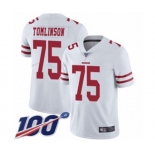 Men's San Francisco 49ers #75 Laken Tomlinson White Vapor Untouchable Limited Player 100th Season Football Jersey