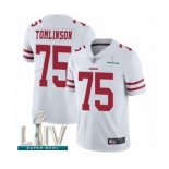 Men's San Francisco 49ers #75 Laken Tomlinson White Vapor Untouchable Limited Player Super Bowl LIV Bound Football Jersey