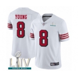 Men's San Francisco 49ers #8 Steve Young Limited White Rush Vapor Untouchable Super Bowl LIV Bound Football Jersey