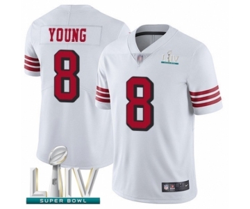 Men's San Francisco 49ers #8 Steve Young Limited White Rush Vapor Untouchable Super Bowl LIV Bound Football Jersey