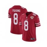 Men's San Francisco 49ers #8 Steve Young Red 2021 75th Anniversary Vapor Untouchable Limited Stitched Football Jersey