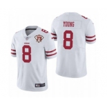 Men's San Francisco 49ers #8 Steve Young White 2021 75th Anniversary Vapor Untouchable Limited Stitched Football Jersey