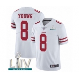 Men's San Francisco 49ers #8 Steve Young White Vapor Untouchable Limited Player Super Bowl LIV Bound Football Jersey