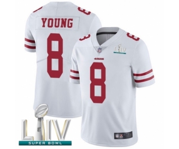 Men's San Francisco 49ers #8 Steve Young White Vapor Untouchable Limited Player Super Bowl LIV Bound Football Jersey