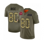 Men's San Francisco 49ers #80 Jerry Rice 2019 Olive Camo Salute to Service Limited Jersey