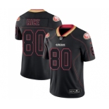 Men's San Francisco 49ers #80 Jerry Rice Limited Lights Out Black Rush Football Jersey