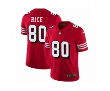 Men's San Francisco 49ers #80 Jerry Rice Limited Red Rush Vapor Untouchable Football Jerseys