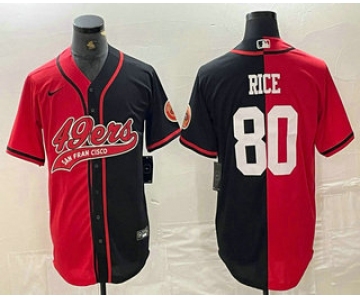 Men's San Francisco 49ers #80 Jerry Rice Red Black Two Tone Cool Base Stitched Baseball Jersey