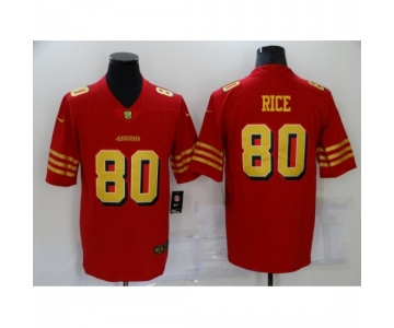 Men's San Francisco 49ers #80 Jerry Rice Red Gold Untouchable Limited Jersey