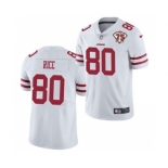 Men's San Francisco 49ers #80 Jerry Rice White 2021 75th Anniversary Vapor Untouchable Limited Stitched Football Jersey