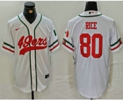 Men's San Francisco 49ers #80 Jerry Rice White Mexico Cool Base Stitched Baseball Jersey