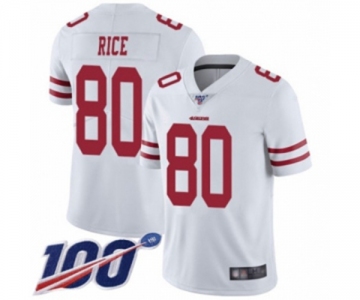 Men's San Francisco 49ers #80 Jerry Rice White Vapor Untouchable Limited Player 100th Season Football Jersey