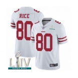 Men's San Francisco 49ers #80 Jerry Rice White Vapor Untouchable Limited Player Super Bowl LIV Bound Football Jersey