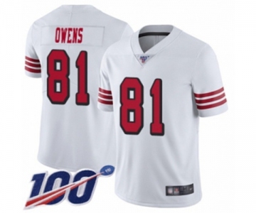 Men's San Francisco 49ers #81 Terrell Owens Limited White Rush Vapor Untouchable 100th Season Football Jersey