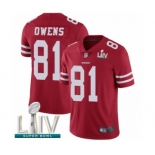 Men's San Francisco 49ers #81 Terrell Owens Red Team Color Vapor Untouchable Limited Player Super Bowl LIV Bound Football Jersey