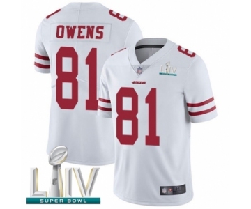 Men's San Francisco 49ers #81 Terrell Owens White Vapor Untouchable Limited Player Super Bowl LIV Bound Football Jersey