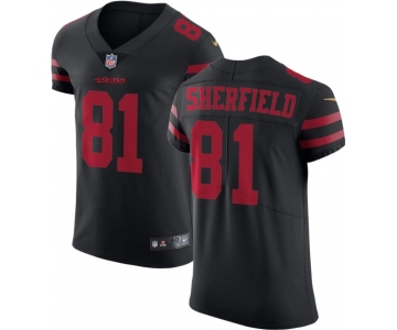 Men's San Francisco 49ers #81 Trent sherfield Black Retro 2021 Vapor Untouchable Limited Player Football Jersey