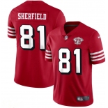 Men's San Francisco 49ers  #81 Trent sherfield Nike Scarlet 75th Anniversary Alternate Vapor Limited Jersey