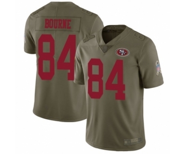 Men's San Francisco 49ers #84 Kendrick Bourne Limited Olive 2017 Salute to Service Football Jersey