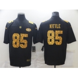 Men's San Francisco 49ers #85 George Kittle 2020 Black Leopard Print Fashion Limited Stitched Jersey