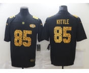 Men's San Francisco 49ers #85 George Kittle 2020 Black Leopard Print Fashion Limited Stitched Jersey