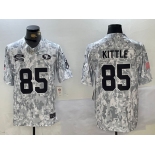 Men's San Francisco 49ers #85 George Kittle 2024 Arctic Camo Salute To Service Limited Stitched Football Jersey